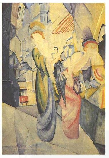 August Macke Bright woman in front of a hat store China oil painting art